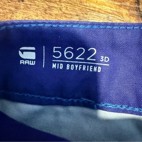 G-STAR RAW Elwood Mid Waist Boyfriend Neptune Violet Cobalt Blue Pharrell Jeans - Picture 15 of 16